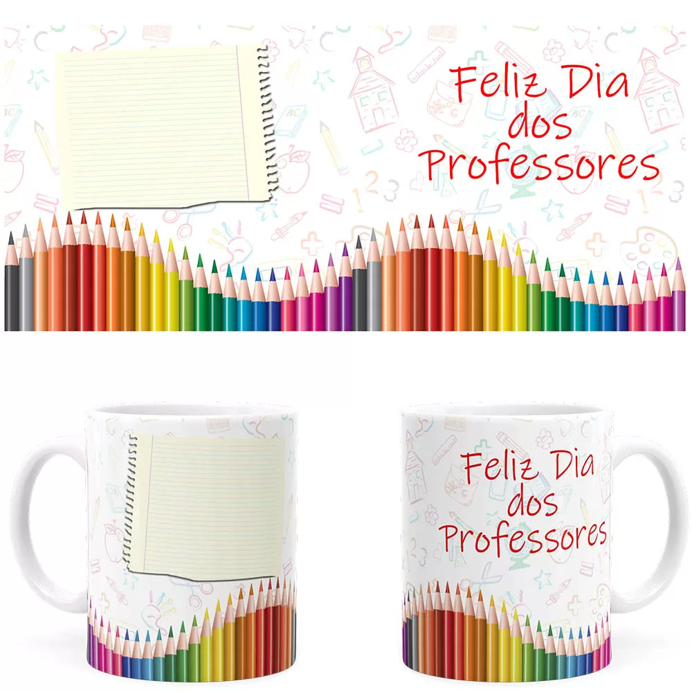 Arte Caneca Dia Dos Professores Digital