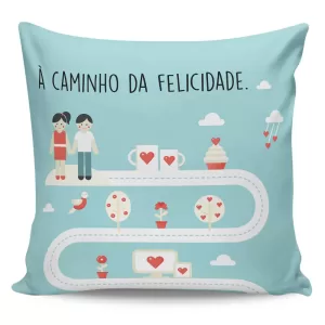 Arte Almofada A Caminho Da Felicidade