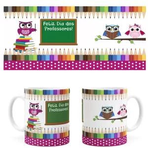 Arte Caneca Coruja Lousa – Digital
