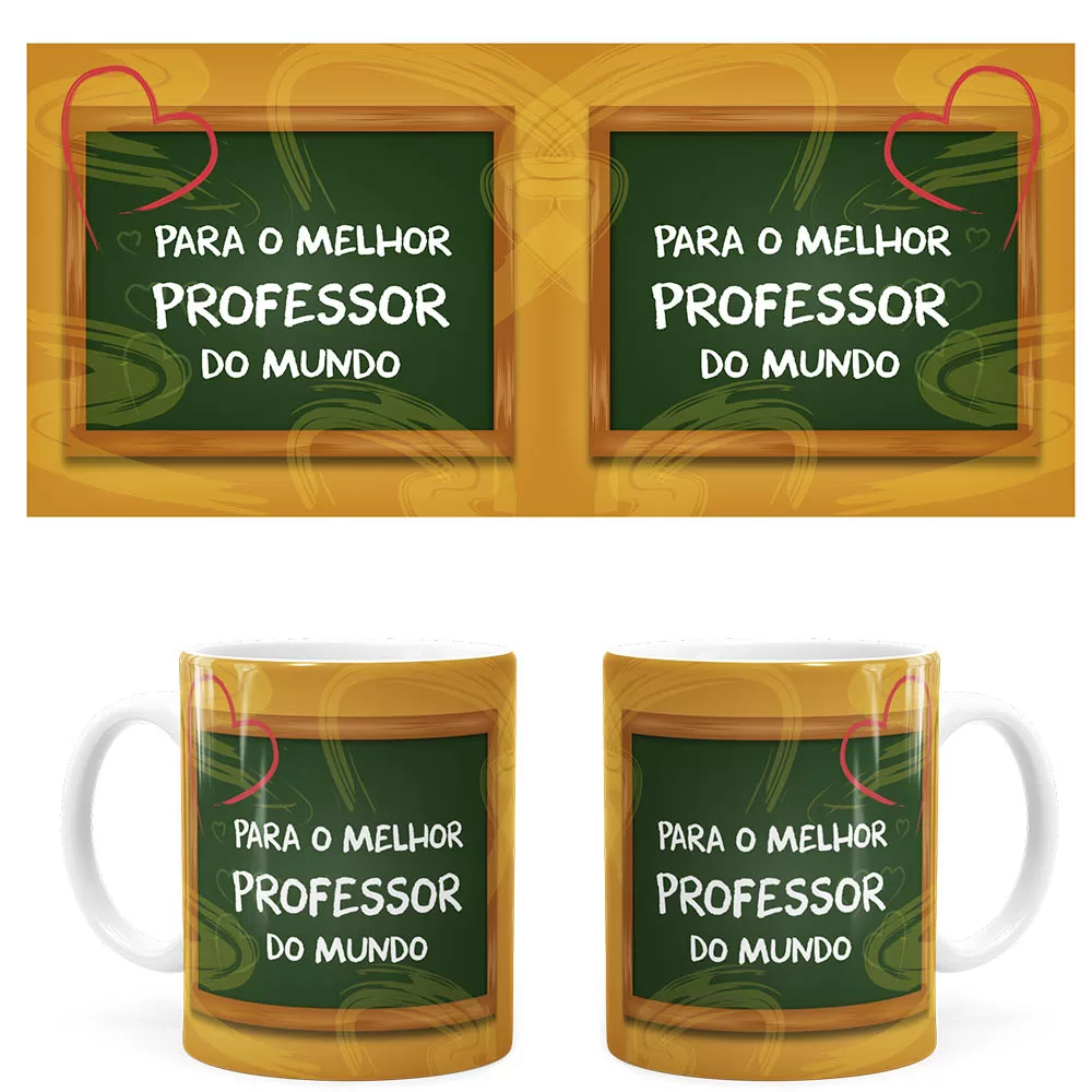 Arte Caneca Melhor Professor Do Mundo – Digital