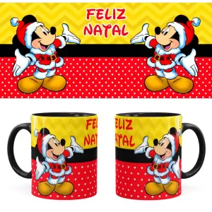 Arte Caneca Natal do Mickey Editável