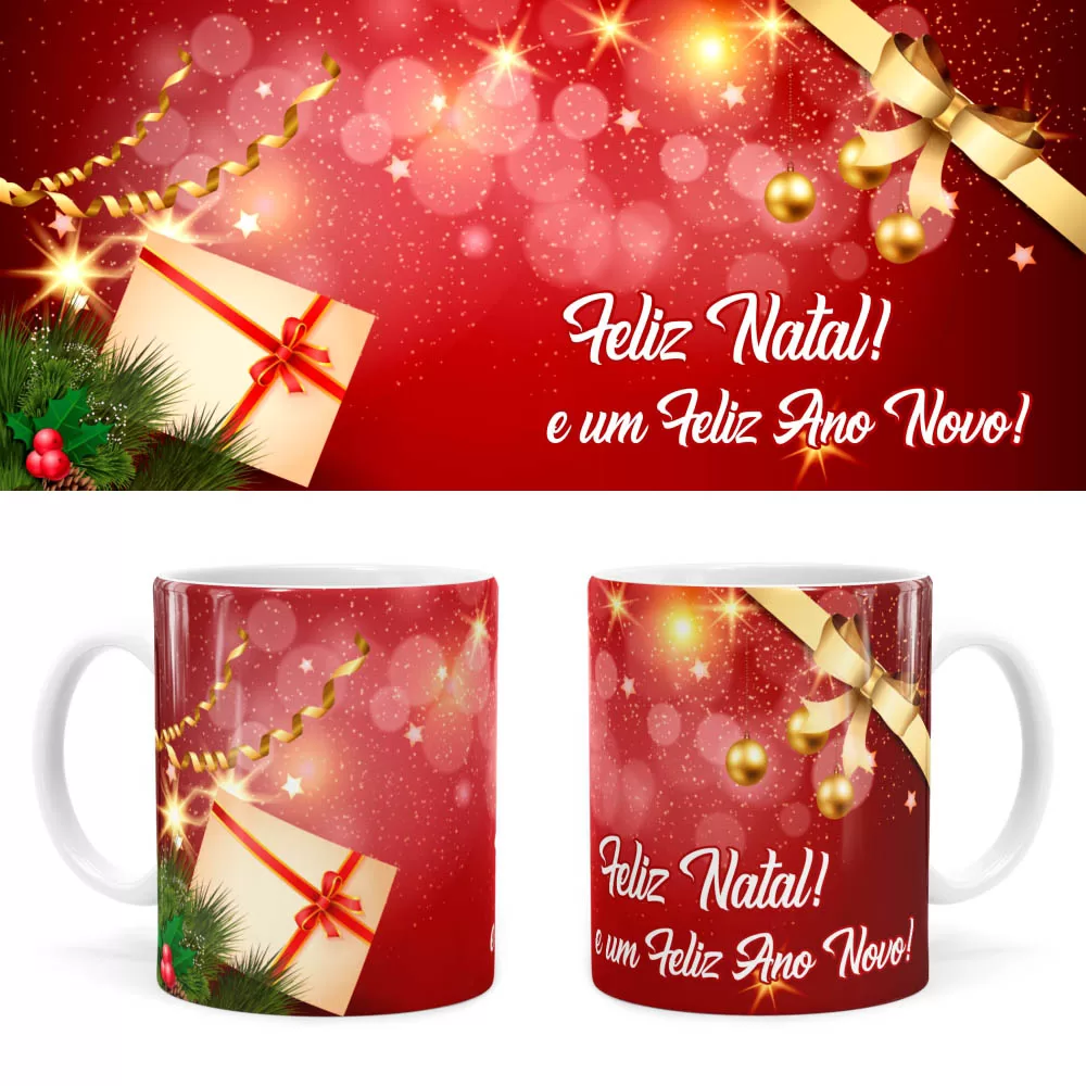 Arte Caneca Natal E Ano Novo V01 Digital Png