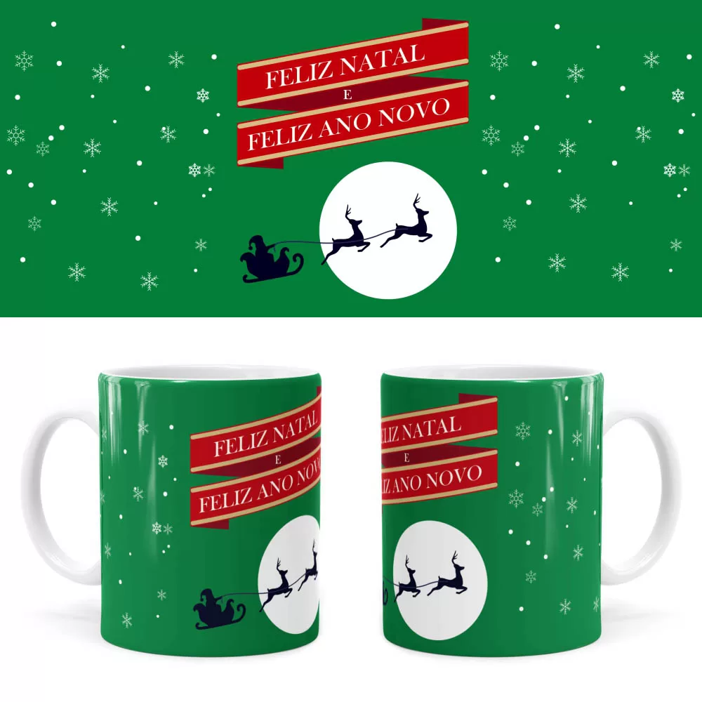 Arte Caneca Natal e Ano Novo v02 Editável