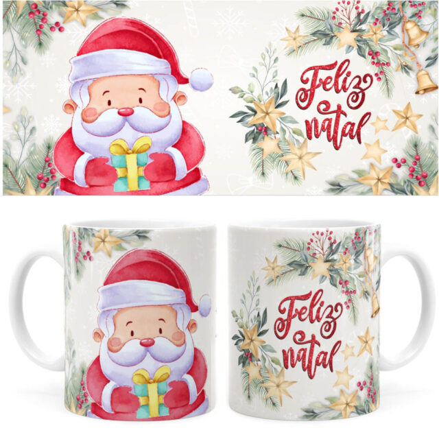 Arte Caneca De Natal 07 Digital Png