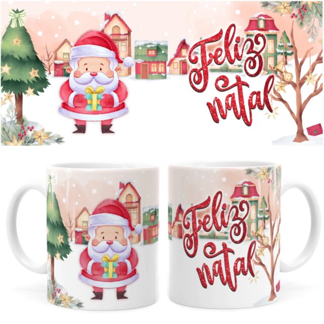 Arte Caneca De Natal 08 Digital Png