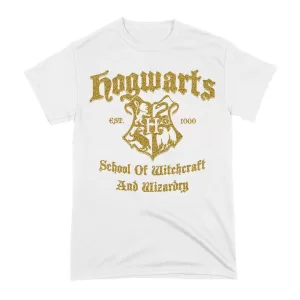 Arte Camiseta Harry Potter Hogwarts Insígnia Glitter