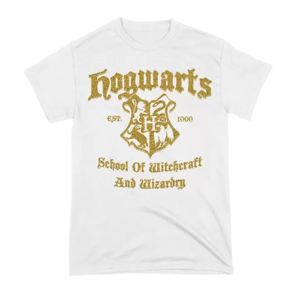 Arte Camiseta Harry Potter Hogwarts Insígnia Glitter