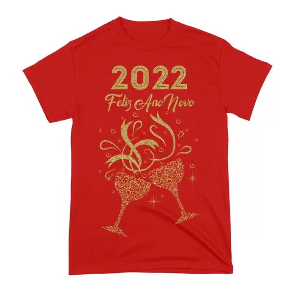 Arte Camiseta Ano Novo 2022 Brinde Glitter