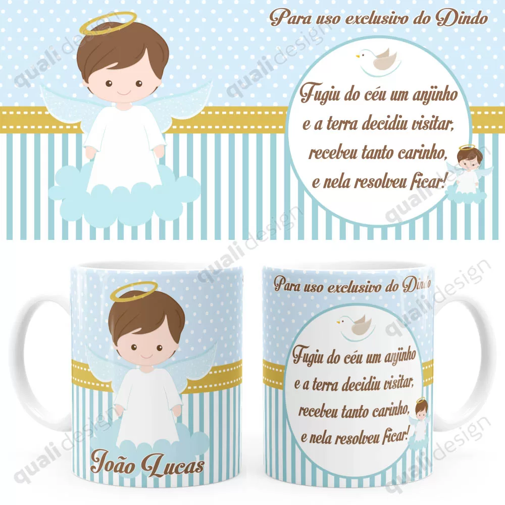 Arte Para Caneca Batizado Anjinho 03