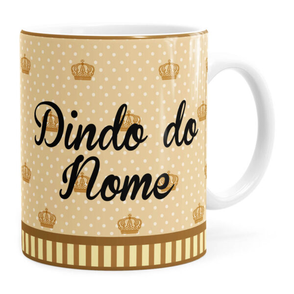 Arte Caneca Batizado Anjinho Dindo Marrom