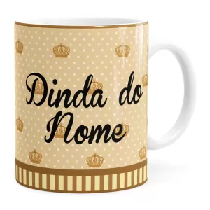 Arte Caneca Batizado Anjinho Dinda Marrom