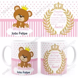 Arte Caneca Batizado Dinda Urso Príncipe 01