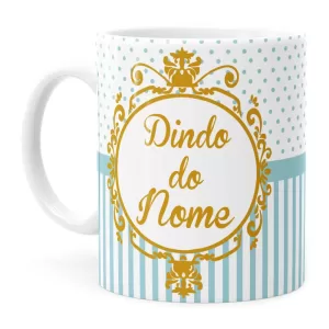 Arte Caneca Batizado Ursinho Realeza 03 Azul