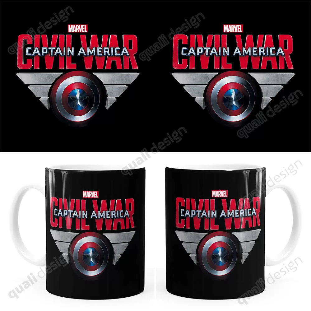 Arte Para Caneca Capitão América Guerra Civil Shield