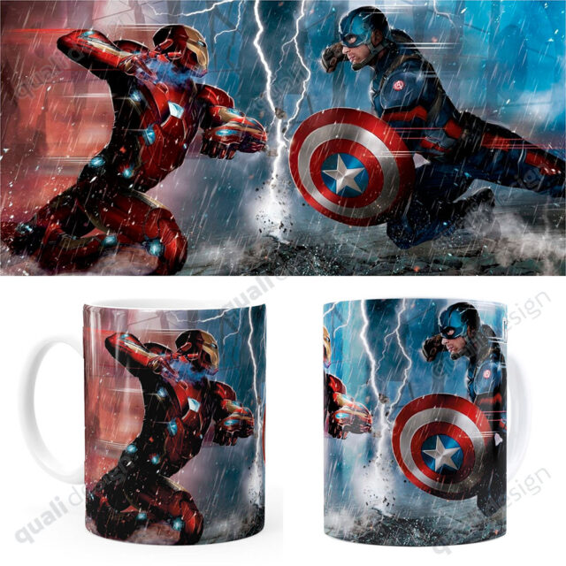 Arte Para Caneca Capitão América Guerra Civil V01