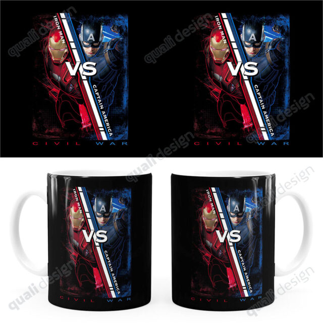 Arte Para Caneca Capitão América Vs Homen De Ferro Guerra Civil