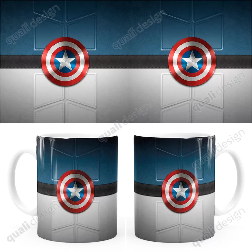 Arte Para Caneca Capitão América V01