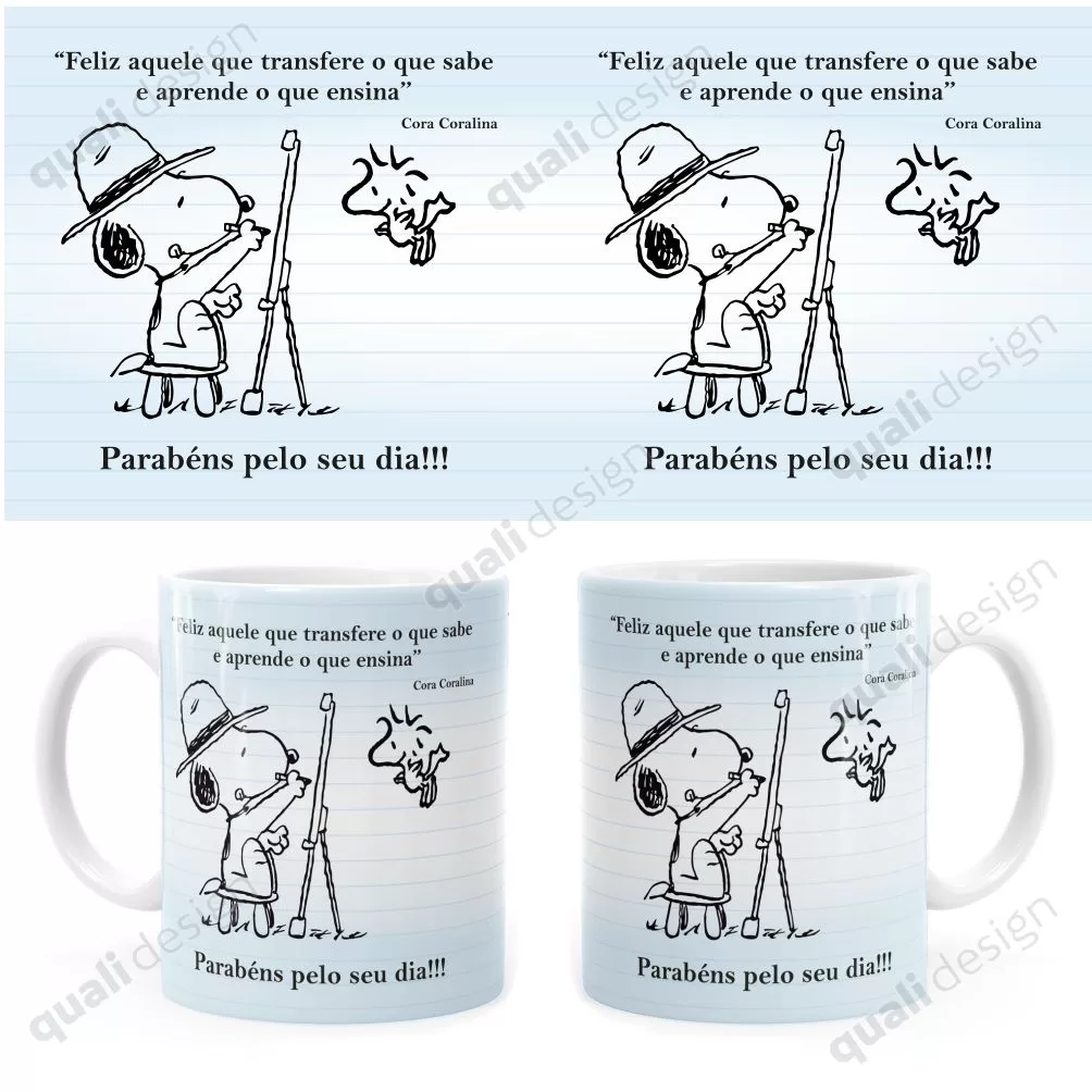 Arte Para Caneca Dia Dos Professores Snoopy