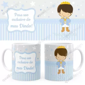 Arte Para Caneca Dindo Príncipe Cute