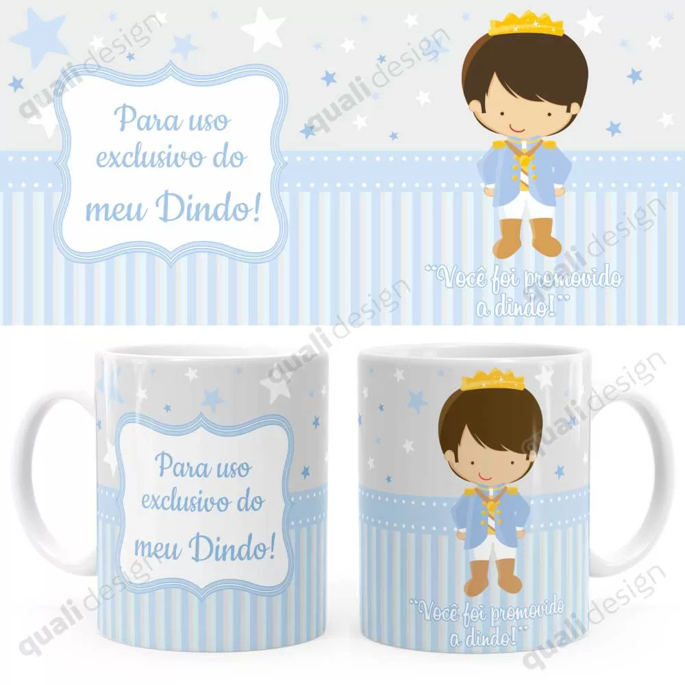 Arte Para Caneca Dindo Príncipe Cute