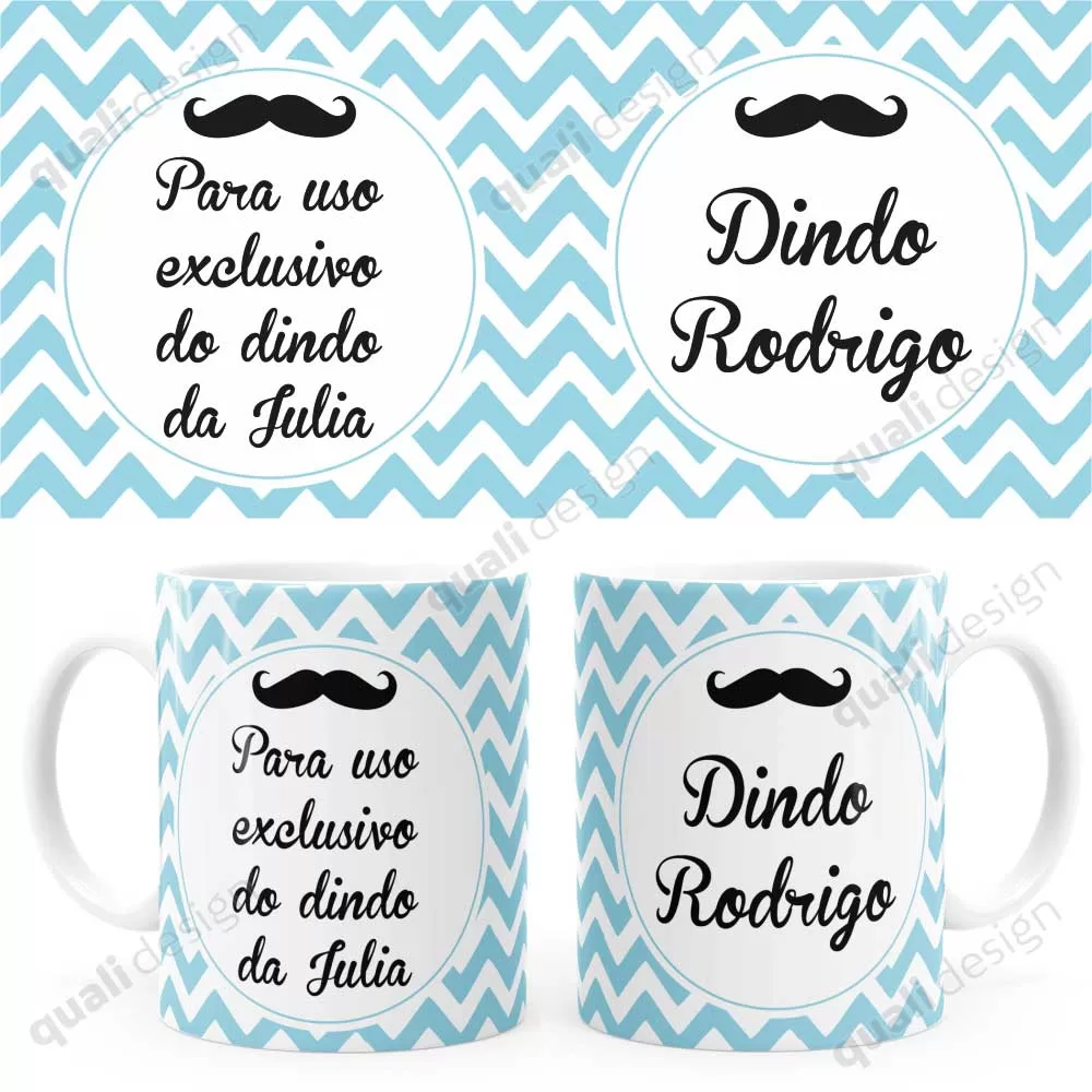 Arte Para Caneca Dindo Bigode