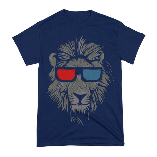 Arte Camiseta Leão Óculos 3d