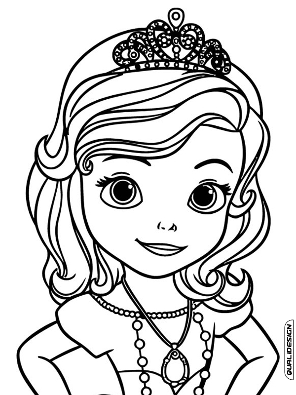 Desenho de Princesa simples para colorir  Desenhos para colorir e imprimir  gratis