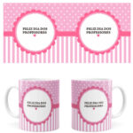 Arte Caneca Dia Dos Professores Rosa Com Nome – Digital