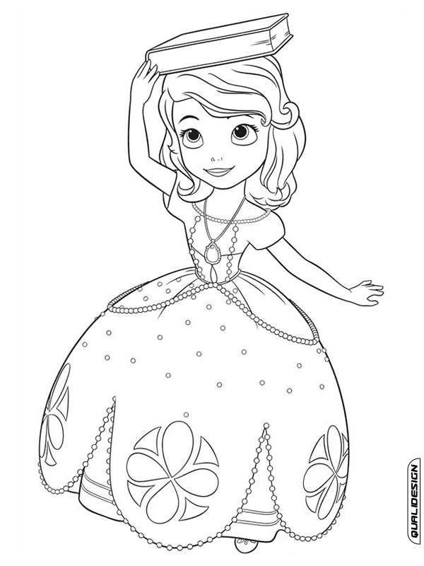 Desenho de Princesa com cachorro para Colorir - Colorir.com