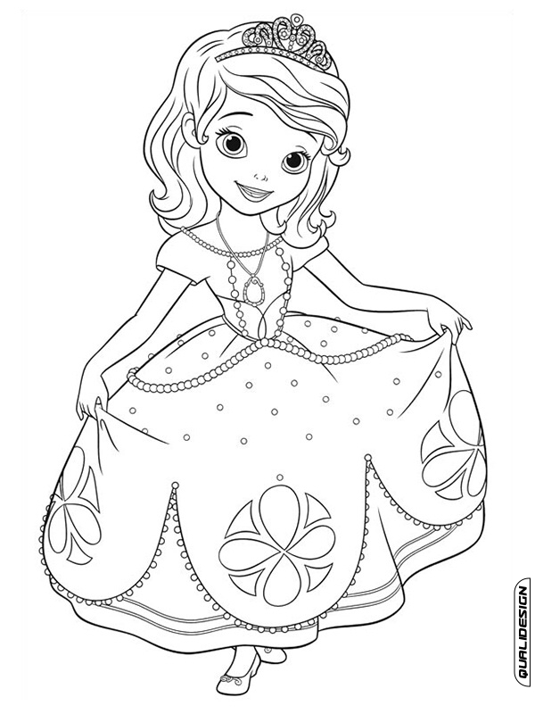 Desenho de Princesa simples para colorir