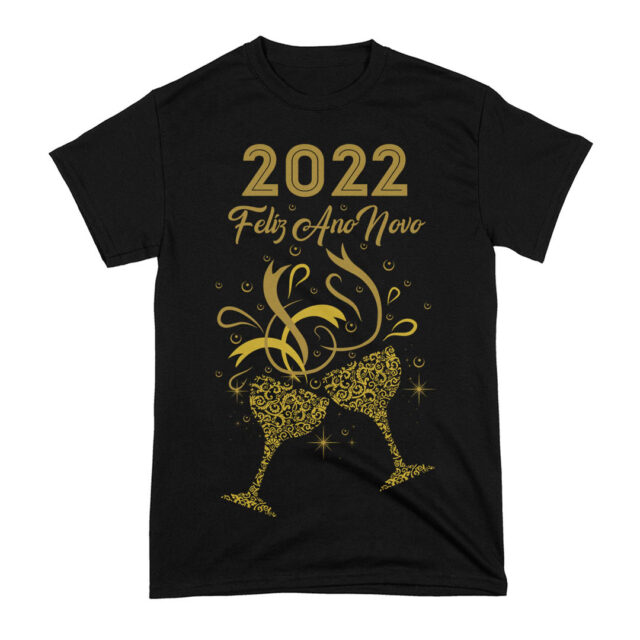 Arte Camiseta Feliz Ano Novo 2022 Brinde
