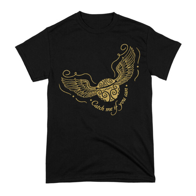 Arte Camiseta Harry Potter Golden Snitch Glitter
