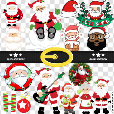 Kit Digital Natal 140 Papai Noel em PNG
