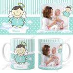 Arte Caneca Dindo Anjinho Verde Claro