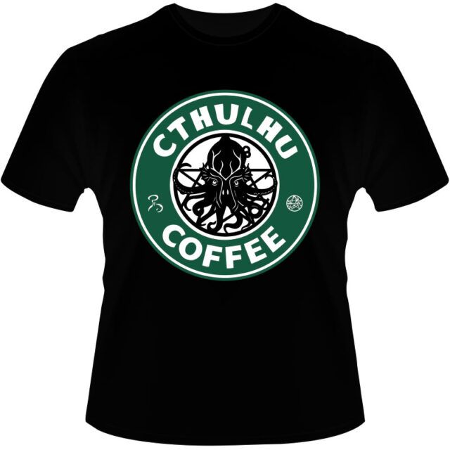 Arte Para Camiseta Cthulhu Coffee