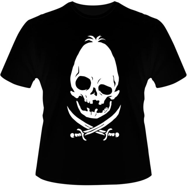 Arte Para Camiseta Pirate Skull Oval