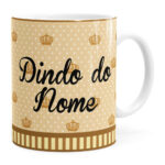 Arte Caneca Batizado Anjinho Dindo Marrom