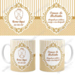 Arte Para Caneca Batizado Madrinha Dourada