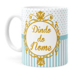 Arte Caneca Batizado Ursinho Realeza 03 Azul